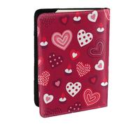 Wykjtwo Modello di cuore d'amore di San Valentino, Porta passaporto da viaggio in pelle PU Custodia per passaporto Copertine per passaporto da 6,5 pollici