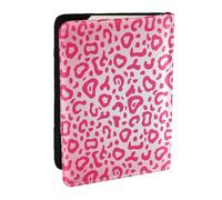 Wykjtwo Modello di pelle di leopardo rosa brillante, Porta passaporto da viaggio in pelle PU Custodia per passaporto Copertine per passaporto da 6,5 pollici