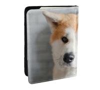 Wykjtwo Modello giapponese di cane Akita, Porta passaporto da viaggio in pelle PU Custodia per passaporto Copertine per passaporto da 6,5 pollici