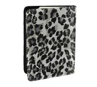 Wykjtwo Modello Leopardo Grigio E Nero, Porta passaporto da viaggio in pelle PU Custodia per passaporto Copertine per passaporto da 6,5 pollici