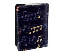 Wykjtwo Modello senza cuciture di musica, Porta passaporto da viaggio in pelle PU Custodia per passaporto Copertine per passaporto da 6,5 pollici