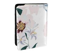 Wykjtwo Motivo floreale Fiori di peonia rosa, Porta passaporto da viaggio in pelle PU Custodia per passaporto Copertine per passaporto da 6,5 pollici