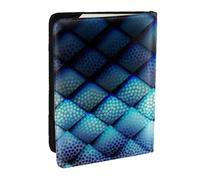Wykjtwo Motivo geometrico blu navy, Porta passaporto da viaggio in pelle PU Custodia per passaporto Copertine per passaporto da 6,5 pollici