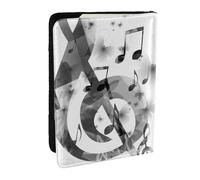 Wykjtwo Musica con la chiave G, Porta passaporto da viaggio in pelle PU Custodia per passaporto Copertine per passaporto da 6,5 pollici