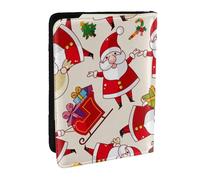 Wykjtwo Natale Babbo Natale Natale, Porta passaporto da viaggio in pelle PU Custodia per passaporto Copertine per passaporto da 6,5 pollici