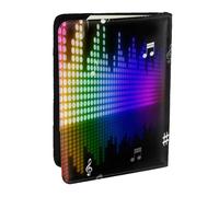 Wykjtwo Nota musicale Note musicali colorate Stampa 3D, Porta passaporto da viaggio in pelle PU Custodia per passaporto Copertine per passaporto da 6,5 pollici
