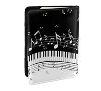 Wykjtwo Note chiave del pianoforte, Porta passaporto da viaggio in pelle PU Custodia per passaporto Copertine per passaporto da 6,5 pollici