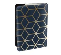 Wykjtwo Oro blu navy, Porta passaporto da viaggio in pelle PU Custodia per passaporto Copertine per passaporto da 6,5 pollici