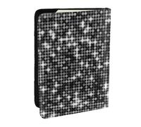 Wykjtwo Paillettes argento nero scintillante modello elegante, Porta passaporto da viaggio in pelle PU Custodia per passaporto Copertine per passaporto da 6,5 pollici