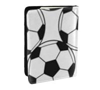 Wykjtwo Palloni da calcio Sport Calcio senza soluzione di continuità, Porta passaporto da viaggio in pelle PU Custodia per passaporto Copertine per passaporto da 6,5 pollici