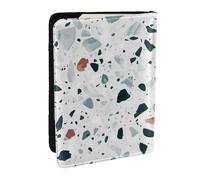 Wykjtwo Pastello Marmo Terrazzo, Porta passaporto da viaggio in pelle PU Custodia per passaporto Copertine per passaporto da 6,5 pollici