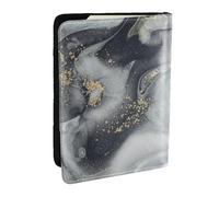 Wykjtwo Pastello Splash astratto in marmo grigio, Porta passaporto da viaggio in pelle PU Custodia per passaporto Copertine per passaporto da 6,5 pollici