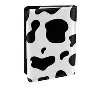 Wykjtwo Pelle di mucca in bianco e nero, Porta passaporto da viaggio in pelle PU Custodia per passaporto Copertine per passaporto da 6,5 pollici