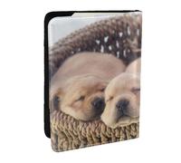 Wykjtwo Piccoli cuccioli di Labrador Golden Retriever, Porta passaporto da viaggio in pelle PU Custodia per passaporto Copertine per passaporto da 6,5 pollici
