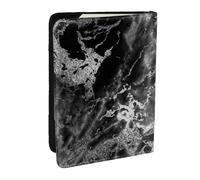 Wykjtwo Pietra di marmo grigio grafite argento nero, Porta passaporto da viaggio in pelle PU Custodia per passaporto Copertine per passaporto da 6,5 pollici