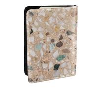 Wykjtwo Pietra naturale del terrazzo, Porta passaporto da viaggio in pelle PU Custodia per passaporto Copertine per passaporto da 6,5 pollici