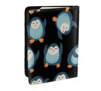 Wykjtwo Pinguini Cartoon modellato, Porta passaporto da viaggio in pelle PU Custodia per passaporto Copertine per passaporto da 6,5 pollici
