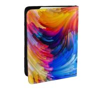 Wykjtwo Pittura diamante colori vivaci, Porta passaporto da viaggio in pelle PU Custodia per passaporto Copertine per passaporto da 6,5 pollici