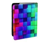 Wykjtwo Plaid color arcobaleno, Porta passaporto da viaggio in pelle PU Custodia per passaporto Copertine per passaporto da 6,5 pollici
