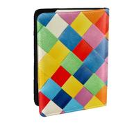 Wykjtwo Plaid colorato stampato, Porta passaporto da viaggio in pelle PU Custodia per passaporto Copertine per passaporto da 6,5 pollici