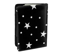 Wykjtwo Pois E Stella In Bianco E Nero, Porta passaporto da viaggio in pelle PU Custodia per passaporto Copertine per passaporto da 6,5 pollici