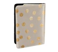 Wykjtwo Pois glitter beige e oro, Porta passaporto da viaggio in pelle PU Custodia per passaporto Copertine per passaporto da 6,5 pollici
