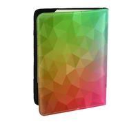 Wykjtwo Poligonale multicolore composta da triangoli arcobaleno, Porta passaporto da viaggio in pelle PU Custodia per passaporto Copertine per passaporto da 6,5 pollici