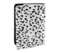 Wykjtwo Punti spot dalmata con stampa animalier in bianco e nero, Porta passaporto da viaggio in pelle PU Custodia per passaporto Copertine per passaporto da 6,5 pollici