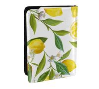 Wykjtwo Rami di alberi di limone esotici modellati Yummy Delicious, Porta passaporto da viaggio in pelle PU Custodia per passaporto Copertine per passaporto da 6,5 pollici