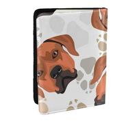 Wykjtwo Rhodesian Ridgeback con amore, Porta passaporto da viaggio in pelle PU Custodia per passaporto Copertine per passaporto da 6,5 pollici
