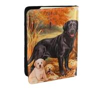 Wykjtwo Ringraziamento del cane Golden Retriever del laboratorio Labrador autunnale, Porta passaporto da viaggio in pelle PU Custodia per passaporto Copertine per passaporto da 6,5 pollici