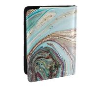 Wykjtwo Roccia del geode dell'agata arcobaleno, Porta passaporto da viaggio in pelle PU Custodia per passaporto Copertine per passaporto da 6,5 pollici