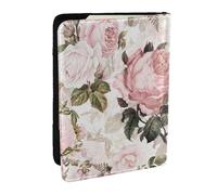 Wykjtwo Rose rosa seppia vintage shabby chic, Porta passaporto da viaggio in pelle PU Custodia per passaporto Copertine per passaporto da 6,5 pollici