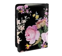Wykjtwo Rose rosa vintage sulla rosa naturale, Porta passaporto da viaggio in pelle PU Custodia per passaporto Copertine per passaporto da 6,5 pollici