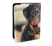 Wykjtwo Rottweiler Babych, Porta passaporto da viaggio in pelle PU Custodia per passaporto Copertine per passaporto da 6,5 pollici