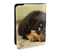 Wykjtwo Rottweiler Cani Cani carini Cuccioli Animali domestici piccoli, Porta passaporto da viaggio in pelle PU Custodia per passaporto Copertine per passaporto da 6,5 pollici