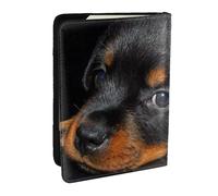 Wykjtwo Rottweiler Cucciolo Animali domestici Piccoli cani Rottweiler, Porta passaporto da viaggio in pelle PU Custodia per passaporto Copertine per passaporto da 6,5 pollici