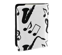Wykjtwo Sassofono di musica musicale, Porta passaporto da viaggio in pelle PU Custodia per passaporto Copertine per passaporto da 6,5 pollici