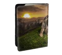 Wykjtwo Schnauzer Sunset Cani Animali domestici Montagne Schnauzer, Porta passaporto da viaggio in pelle PU Custodia per passaporto Copertine per passaporto da 6,5 pollici