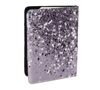 Wykjtwo Scintillante lavanda Lady Glitter Shiny Decor Art, Porta passaporto da viaggio in pelle PU Custodia per passaporto Copertine per passaporto da 6,5 pollici