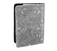 Wykjtwo Scintillii glitter argento, Porta passaporto da viaggio in pelle PU Custodia per passaporto Copertine per passaporto da 6,5 pollici