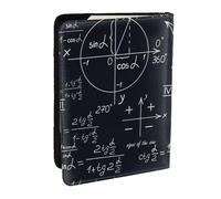 Wykjtwo Senza soluzione di continuità matematica con formule di forme geometriche, Porta passaporto da viaggio in pelle PU Custodia per passaporto Copertine per passaporto da 6,5 pollici