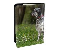 Wykjtwo Setter inglese Animali domestici da prato Cani Setter inglese, Porta passaporto da viaggio in pelle PU Custodia per passaporto Copertine per passaporto da 6,5 pollici