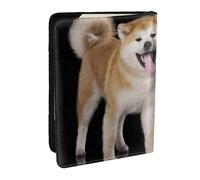 Wykjtwo Shiba Inu Akita Inu, Porta passaporto da viaggio in pelle PU Custodia per passaporto Copertine per passaporto da 6,5 pollici