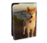 Wykjtwo Shiba Inu Animali Cani Tramonto Bokeh Shiba Inu, Porta passaporto da viaggio in pelle PU Custodia per passaporto Copertine per passaporto da 6,5 pollici