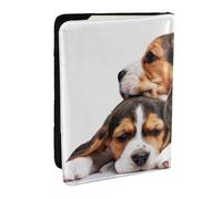 Wykjtwo Simpatici animali domestici Cuccioli di Beagle Cani, Porta passaporto da viaggio in pelle PU Custodia per passaporto Copertine per passaporto da 6,5 pollici