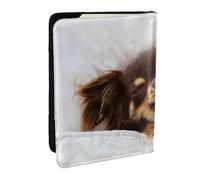 Wykjtwo Simpatico animale cane Chihuahua, Porta passaporto da viaggio in pelle PU Custodia per passaporto Copertine per passaporto da 6,5 pollici