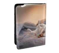 Wykjtwo Simpatico cagnolino Jack Russell Terrier, Porta passaporto da viaggio in pelle PU Custodia per passaporto Copertine per passaporto da 6,5 pollici