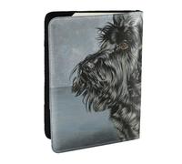 Wykjtwo Simpatico cane Scottish Terrier nero art, Porta passaporto da viaggio in pelle PU Custodia per passaporto Copertine per passaporto da 6,5 pollici