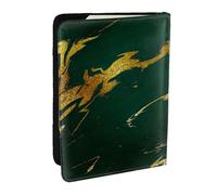 Wykjtwo Smeraldo verde intenso toni terra marmo oro, Porta passaporto da viaggio in pelle PU Custodia per passaporto Copertine per passaporto da 6,5 pollici